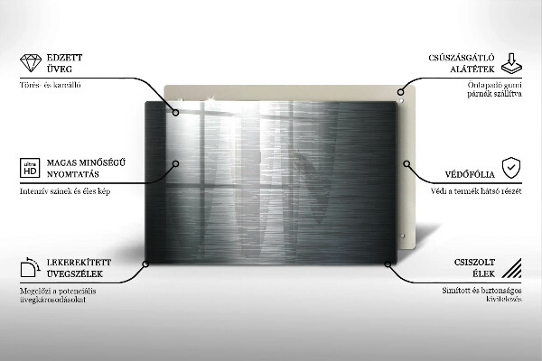 Protège plaque de cuisson Texture métallique
