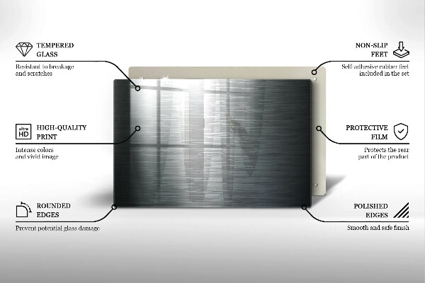 Protège plaque de cuisson Texture métallique