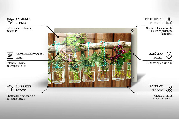 Protège plaque de cuisson Plantes aromatiques vintage