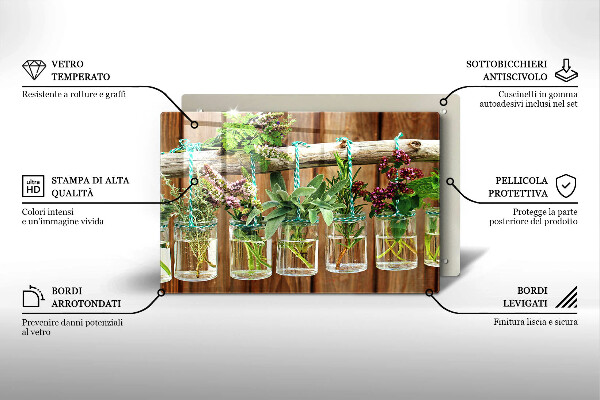 Protège plaque de cuisson Plantes aromatiques vintage