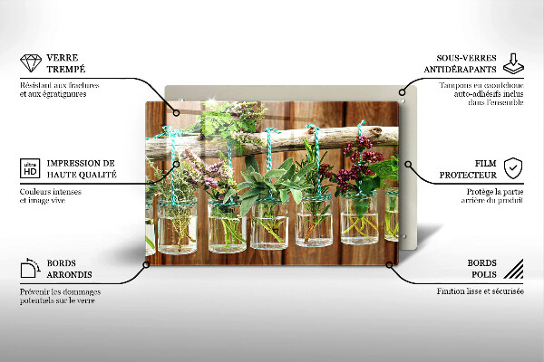 Protège plaque de cuisson Plantes aromatiques vintage