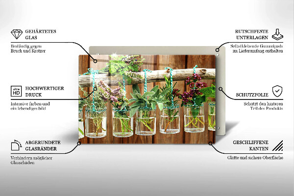 Protège plaque de cuisson Plantes aromatiques vintage