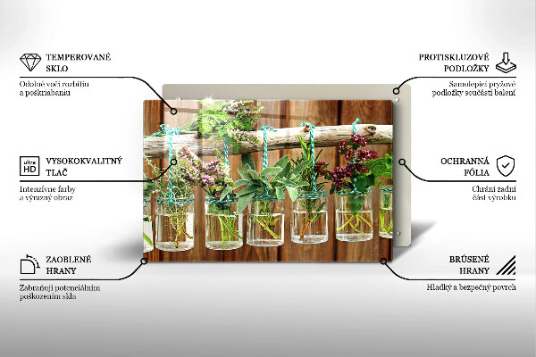 Protège plaque de cuisson Plantes aromatiques vintage