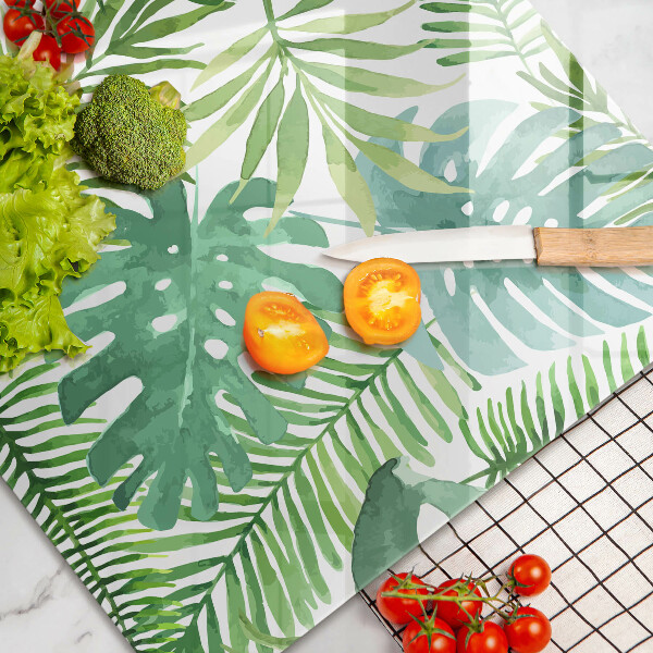 Protège plaque de cuisson Feuilles de boho aquarelle