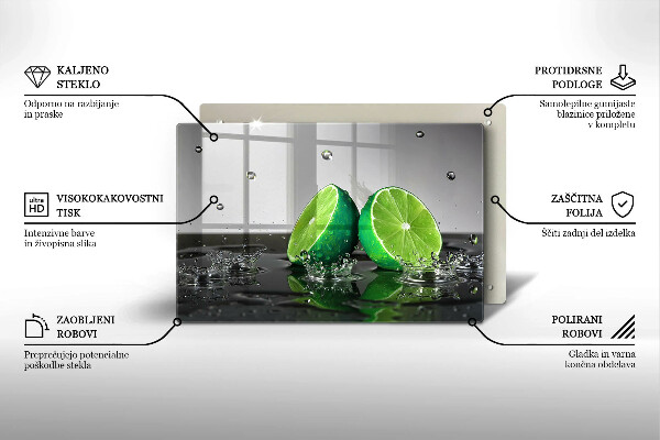 Protège plaque de cuisson Citrons verts juteux et eau