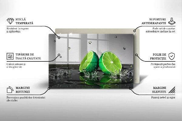 Protège plaque de cuisson Citrons verts juteux et eau