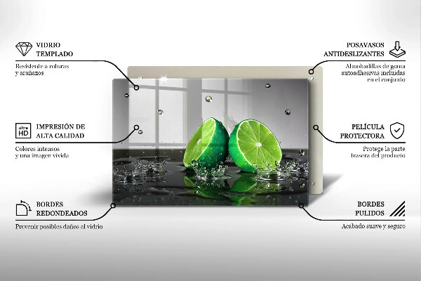 Protège plaque de cuisson Citrons verts juteux et eau