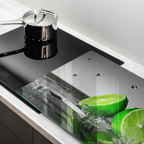 Protège plaque de cuisson Citrons verts juteux et eau