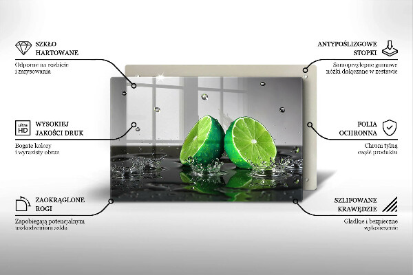 Protège plaque de cuisson Citrons verts juteux et eau
