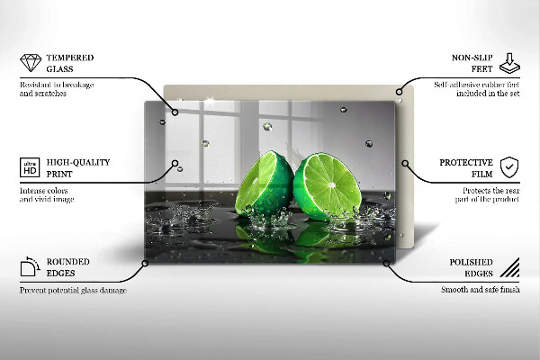 Protège plaque de cuisson Citrons verts juteux et eau