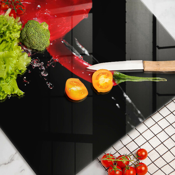 Protège plaque de cuisson Poivrons rouges dans l'eau