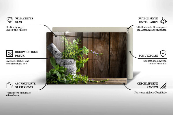 Protège plaque de cuisson Plantes herbes et bois