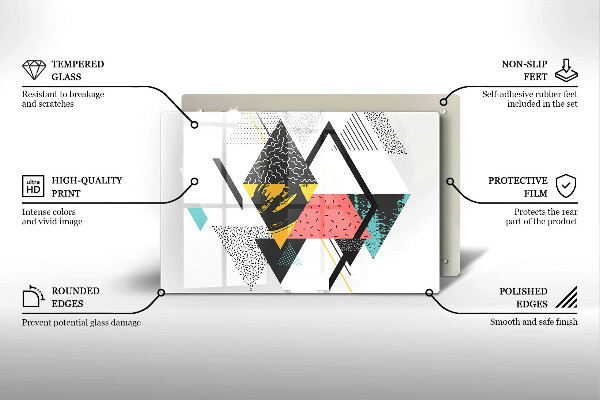 Protège plaque de cuisson Triangles abstraits