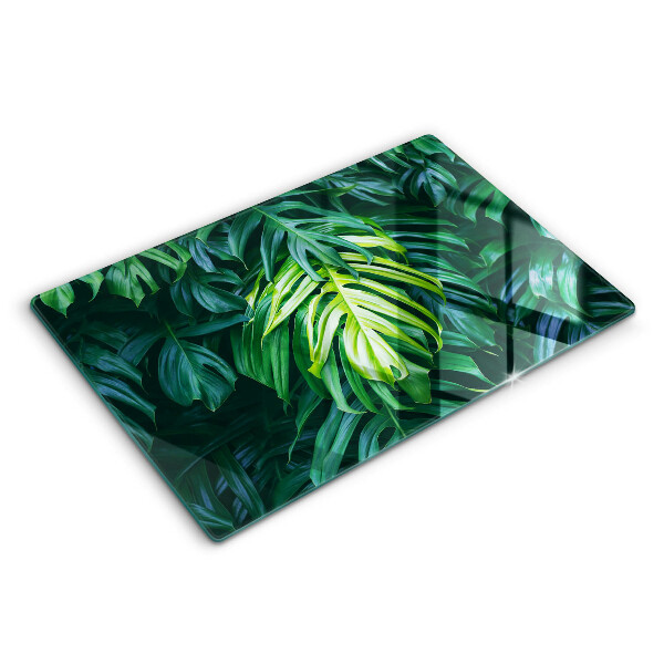 Protège plaque de cuisson Feuilles de monstera sauvage