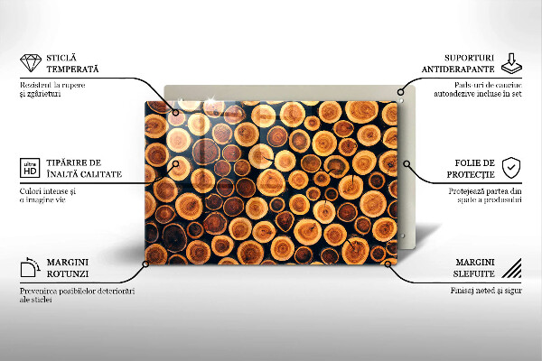 Protège plaque de cuisson Des souches d'arbres en bois