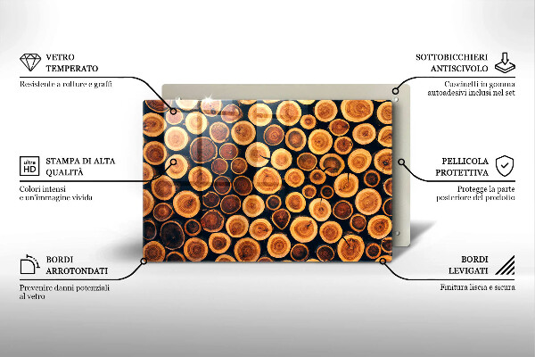 Protège plaque de cuisson Des souches d'arbres en bois