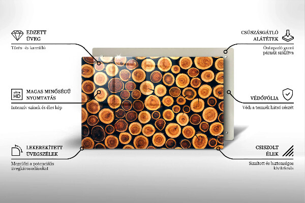 Protège plaque de cuisson Des souches d'arbres en bois