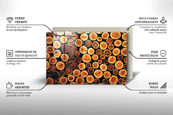 Protège plaque de cuisson Des souches d'arbres en bois