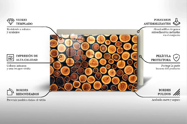 Protège plaque de cuisson Des souches d'arbres en bois