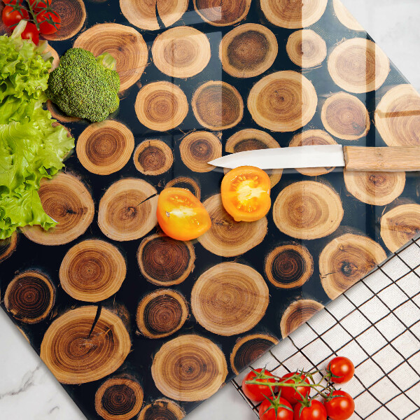 Protège plaque de cuisson Des souches d'arbres en bois