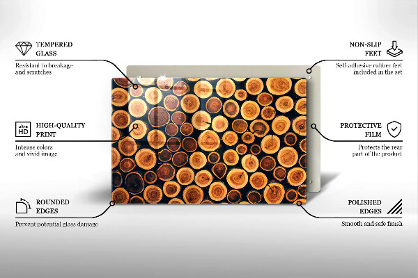 Protège plaque de cuisson Des souches d'arbres en bois