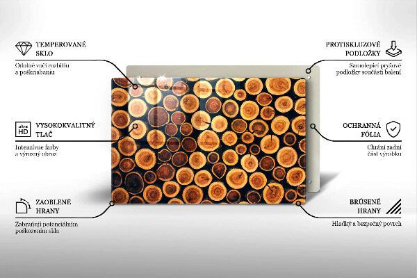 Protège plaque de cuisson Des souches d'arbres en bois