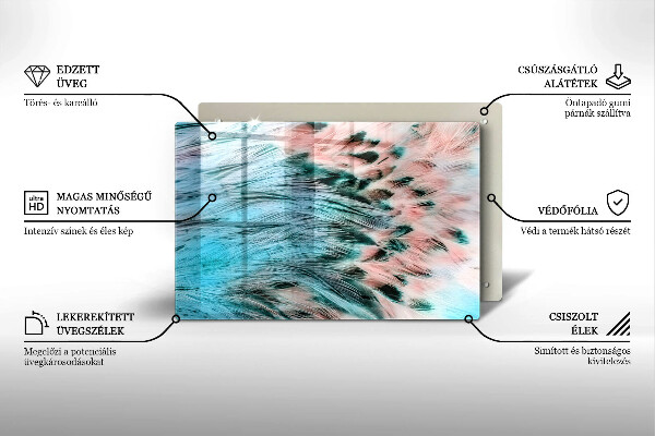 Protège plaque de cuisson Plumes d'oiseaux bohèmes