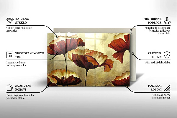 Protège plaque de cuisson Fleurs de bohème peintes