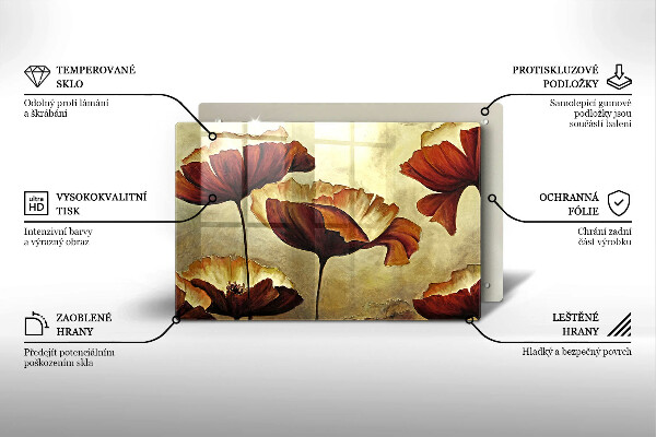 Protège plaque de cuisson Fleurs de bohème peintes