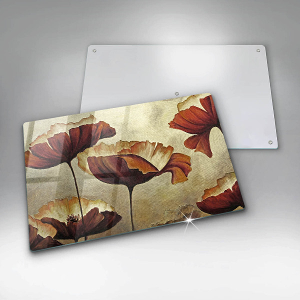 Protège plaque de cuisson Fleurs de bohème peintes