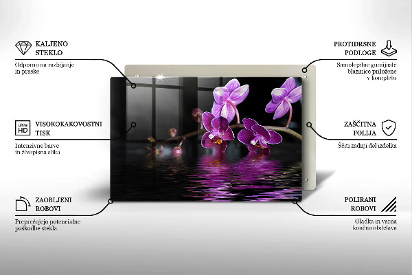 Protège plaque de cuisson Eau zen d'orchidée