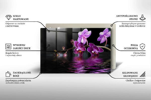 Protège plaque de cuisson Eau zen d'orchidée