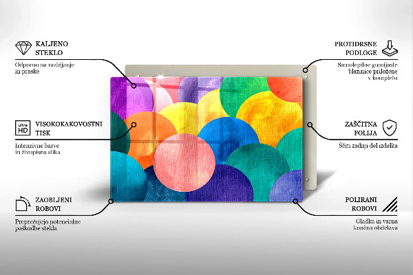 Protège plaque de cuisson Cercles colorés