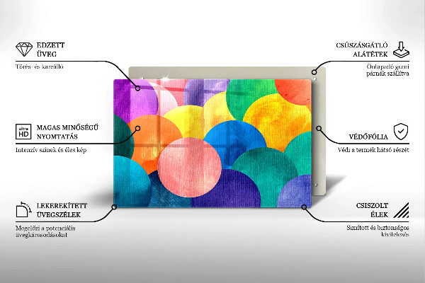 Protège plaque de cuisson Cercles colorés