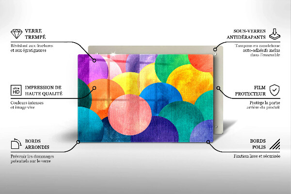 Protège plaque de cuisson Cercles colorés