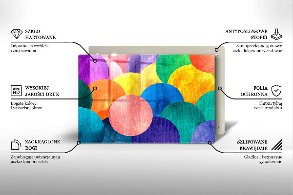 Protège plaque de cuisson Cercles colorés