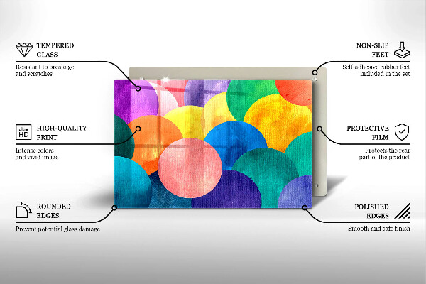 Protège plaque de cuisson Cercles colorés