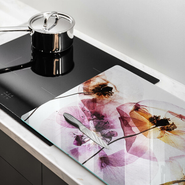 Protège plaque de cuisson Fleurs délicates