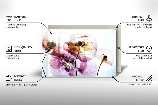 Protège plaque de cuisson Fleurs délicates