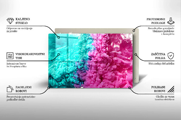 Protection pour plaque de cuisson Fumée rose turquoise