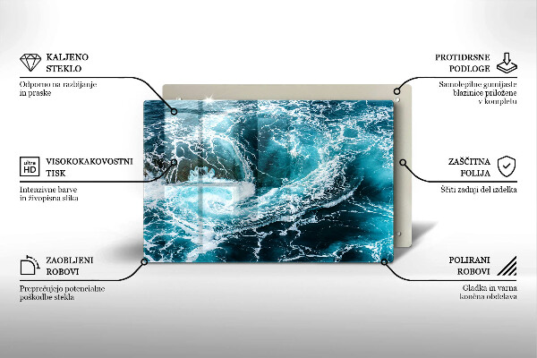 Protection pour plaque de cuisson Des vagues d'eau écumantes