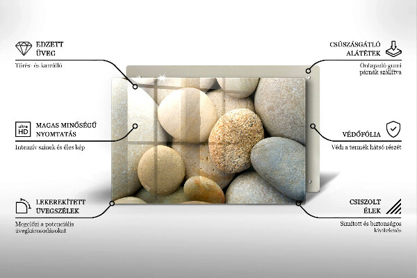 Protège plaque de cuisson Modèle de pierres ovales