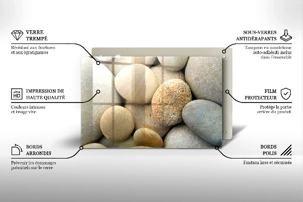 Protège plaque de cuisson Modèle de pierres ovales