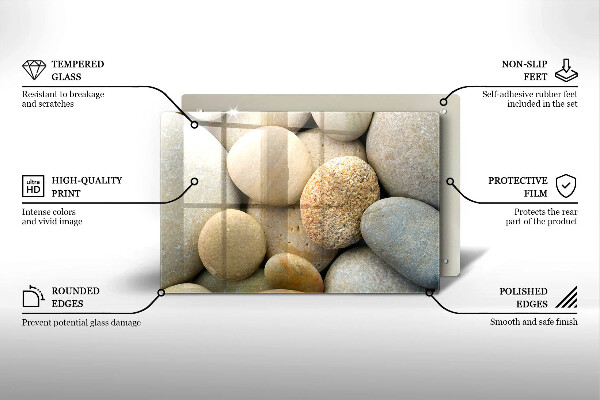 Protège plaque de cuisson Modèle de pierres ovales