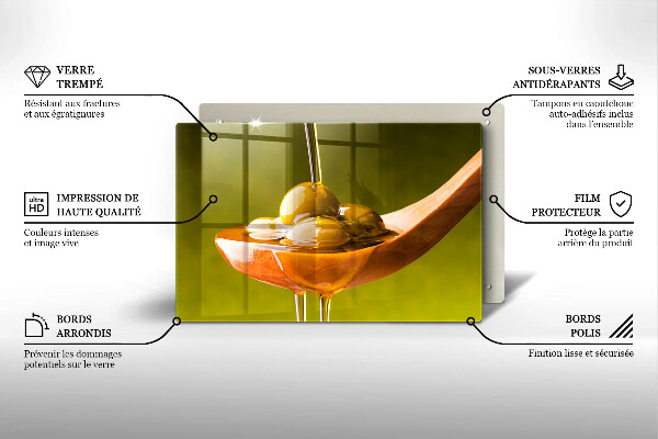 Protège plaque de cuisson Huile d'olive et olives