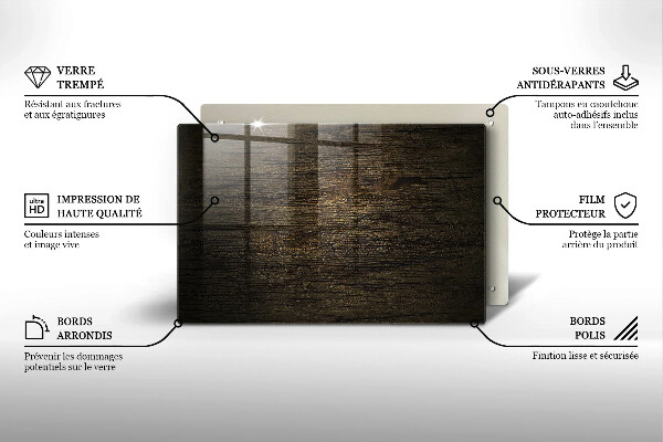 Protège plaque de cuisson Texture d'écorce de bois