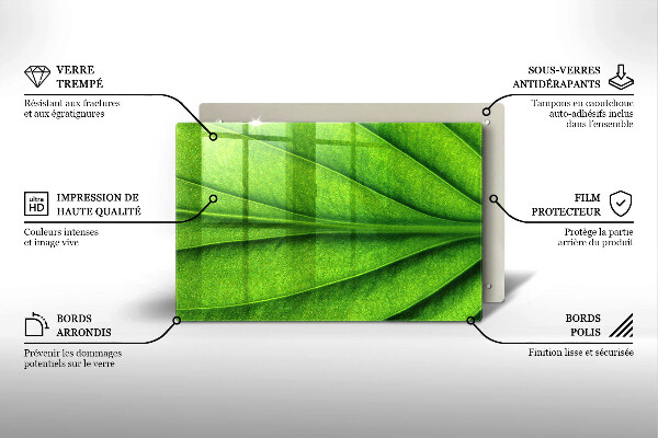 Protège plaque de cuisson Feuille de veine naturelle