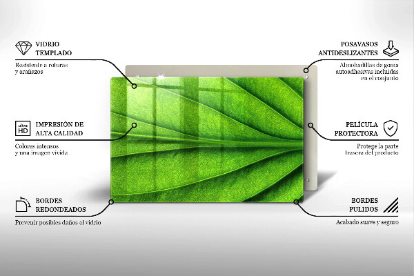 Protège plaque de cuisson Feuille de veine naturelle
