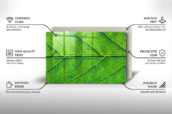Protège plaque de cuisson Nervures des feuilles naturelles