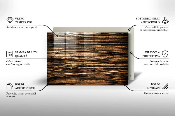 Protège plaque de cuisson Texture du bois